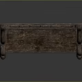 Antique Wooden Bench With Intricate Carved Backrest And Detailed Decorative Armrests