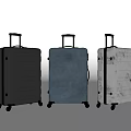 Three Stylish Hard Shell Suitcases With Different Colors And Smooth Rolling Wheels