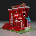 Commercial Equipment Red Exhibition Booth With Coca-Cola Logo And Football Elements