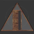 Modern Triangular Building With Wooden Door Glass Walls And Shingle Roof Design