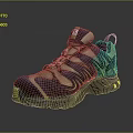 Gray And Gold Sports Shoes With Mesh Upper Cushioned Sole And Yellow Accents Design
