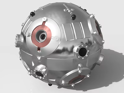 Hardware Tools Industrial Metal Sphere Construction With Silver Finish Multiple Holes And Bolts 3d model
