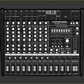 Professional Black Music Mixer With Multiple Knobs Faders And Display Screen For Musical Instruments