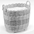 Woven Storage Baskets With Handles For Organizing Various Colored Towels And Clothes 3d model