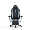 Auerful Ergonomic Gaming Office Chair Black Gray With Blue Stitching And Breathable Mesh