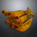 Fresh Ripe Yellow Bananas With Natural Brown Spots In A Bunch