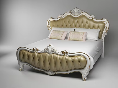 European-style double bed master bedroom bed 3d model