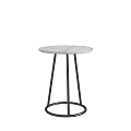 Modern Round Side Table with Marble Top and Black Metal Base 3d model