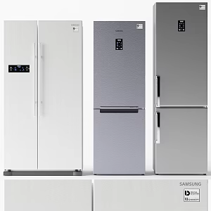 Refrigerator Double Door Refrigerator Freezer Home Appliances 3d model