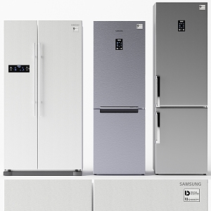 Refrigerator Double Door Refrigerator Freezer Home Appliances 3d model