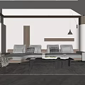Modern Living Room Interior Design With Comfortable Sofa Coffee Table And Area Rug