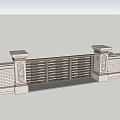 Patio gate post fence 3d model