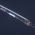 Futuristic Sci Fi Sword With Neon Glowing Blade And Mechanical Handle Design 3d model