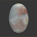 Polished Oval Natural Stone With White Pink Hues Smooth Surface And Natural Patterns