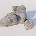 Natural Gray Stone Rocks With Rough Textured Surfaces For Decorative Use 3d model