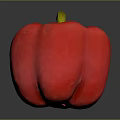 Fresh Red Bell Pepper Vegetable with Shiny Surface Green Stem and Vibrant Color