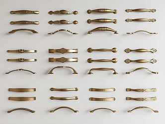 French Middle Ancient Handle Cabinet Door Handle Door Handle Drawer Handle Metal Handle Door Handle 3d model