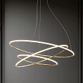 Modern Elegant Crossed Circular Ring Pendant Light With Glowing Metallic Design 3d model