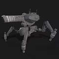 Smart Machine With Multi Legged Mechanical Structure And Robotic Cannon Design 3d model