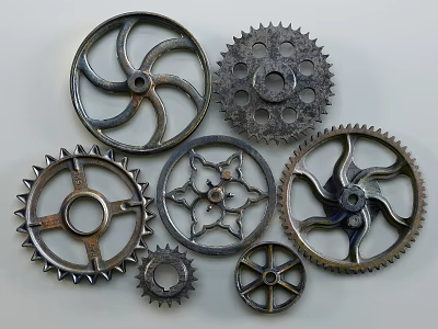 High Quality Metal Gears in Different Sizes and Various Designs for Hardware Tools 3d model