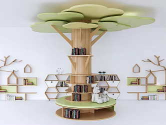 Modern Column Decorative Column Cartoon Styling Column Children's Space Wrap Column Tree Decorative Column 3d model