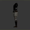 Stylish Everyday Clothing With Black Upper Grey Pants Brown Belt And Boots Design