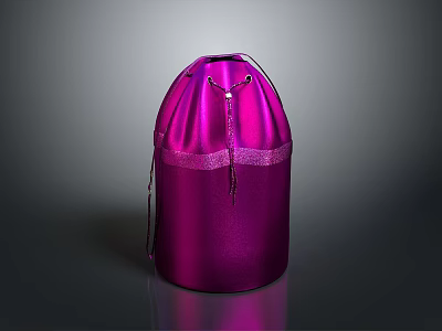 Purple Satin Drawstring Bag For Daily Life Essentials With Elegant Design 3d model