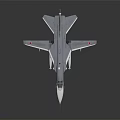 Gray Military Airplane Model With Detailed Design And Reflection On Dark Background