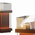 Modern Wooden Showcase Shelves With Glass Doors And Internal LED Lighting For Displaying Items