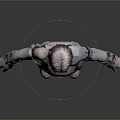 3D Female Character Model With Futuristic Outfit Standing On Gray Background
