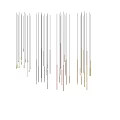 Modern Contemporary Chandelier With Slender Metallic Rods In Gold Silver Tones