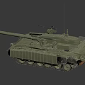 Modern Military Battle Tank With Main Gun Turret And Armored Tracks