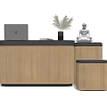 Modern Reception Desk Simple Front Desk 3d model