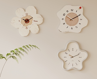 Cream wind clock wall clock wall decoration 3d model