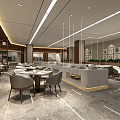 Modern Restaurant Buffet Restaurant 3d model