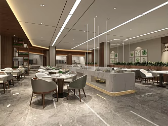 Modern Restaurant Buffet Restaurant 3d model