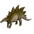 Realistic Stegosaurus Dinosaur With Green Skin Dorsal Plates And Long Tail