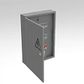 Industrial Electrical Distribution Box With Metal Enclosure Open Door Internal Components And Warning Sign