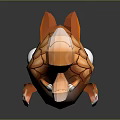 Cute Orange Fox Fish Hybrid Game Movie Character With Big Eyes Scaly Body 3D Design
