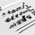 Versatile Metal Hardware Components Including Rods Tubes Brackets Fasteners And Connectors 3d model
