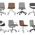 Modern Office Chairs With Swivel Design Multiple Colors For Workspace 3d model