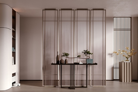 New Chinese Style Entrance Aisle New Chinese Style Entrance Cabinet Screen Partition 3d model