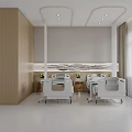 Modern Hospital Ward Interior With Two Beds Wooden Cabinets Windows Wall Decor And White Flooring