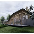 Modern Library Architecture Library 3d model