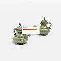 Two Vintage Brass Teapots Featuring Classic Design And Ornate Lids