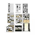 Modern Home Storage Shelving Units with Open Layers Various Designs and Decorative Elements 3d model