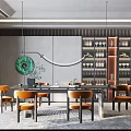 Modern Dining Table and Chair Combination Dining Table and Chair 3d model