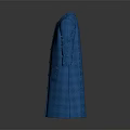 Blue Long Sleeve Knit Coat with Button Front and Pockets Design 3d model