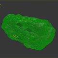 Natural Rough Mineral Stone With Green White Texture And Labeled Tags