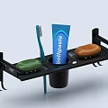 Bathroom Accessories Organizer Shelf with Toothbrush Toothpaste Soap Bars and Cup